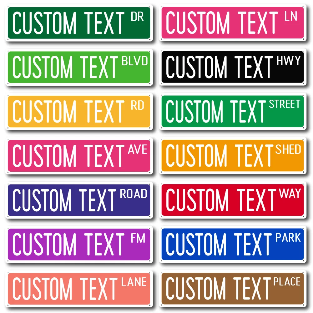 1pc Personalized Custom Metal Street Sign Wall Decor for Wall Bathroom Decor Gifts Office Bar Sign Decorative Yard