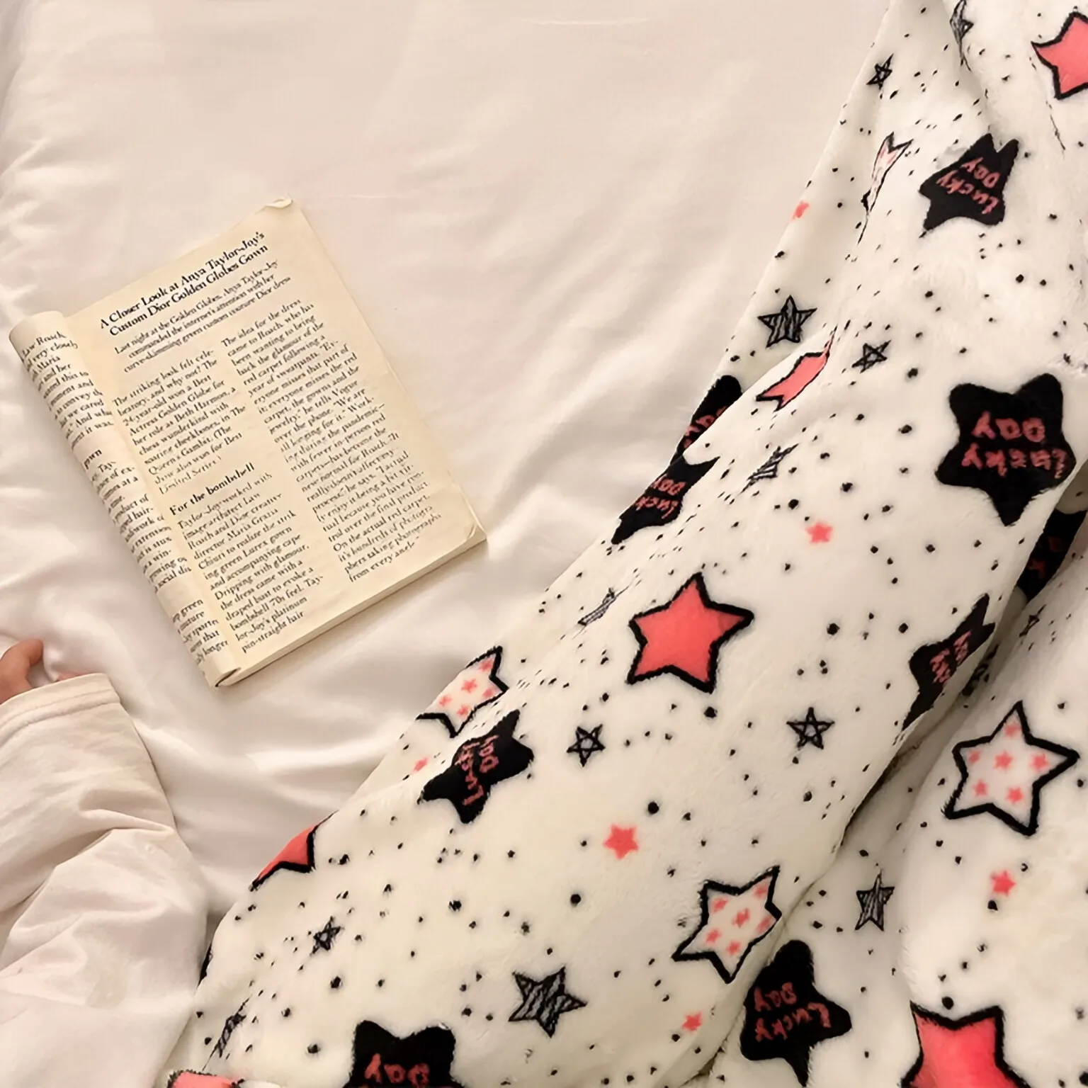 Lucky Stars Pajamas Pants Cute PJ Pants Warm Fluffy Women Pyjamas Korean Kawaii Fuzzy Flannel Sleepwear Girls Homewear Trousers