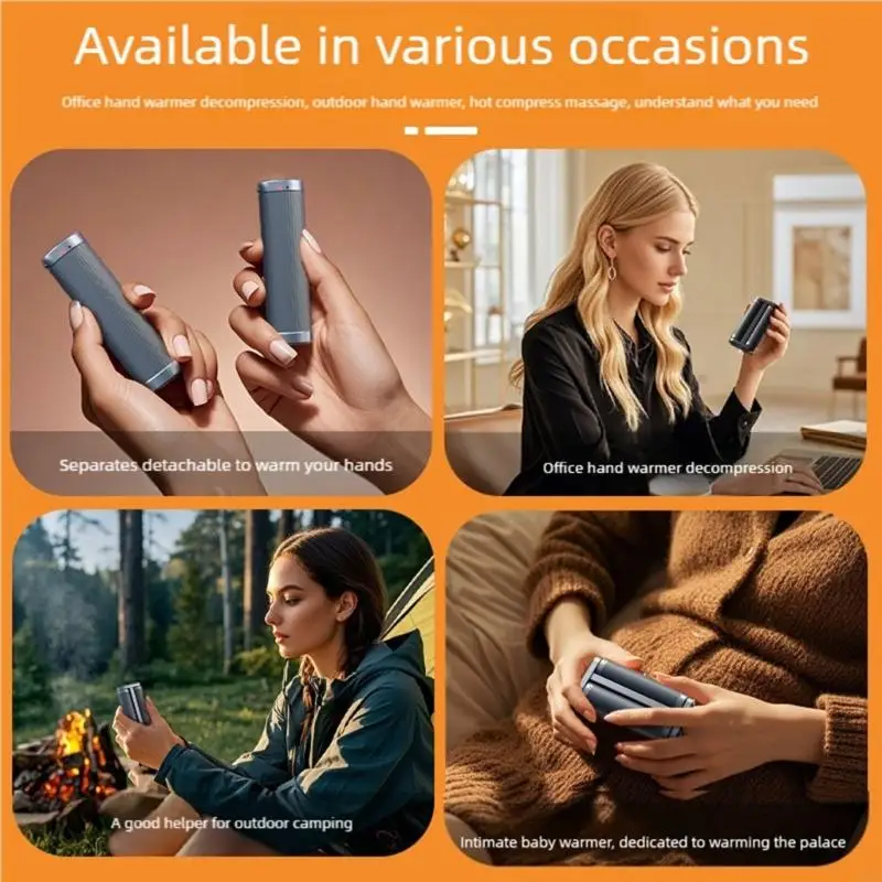 Aquecedor mão elétrico recarregável, aquecedor bolso portátil, presente para caça ao ar livre, acampamento