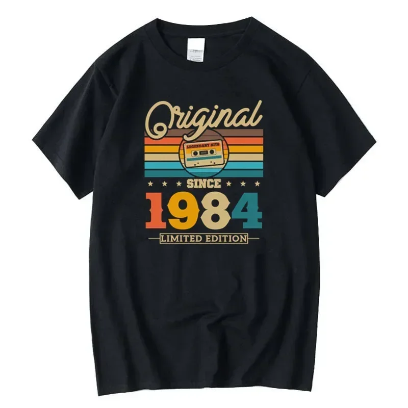 Cotton Tops Tees 5XL graphic Mens Tshirts Summer Washed Vintage Original Since 1984 40th 40 Years Old Limited Edition Tee Shirt