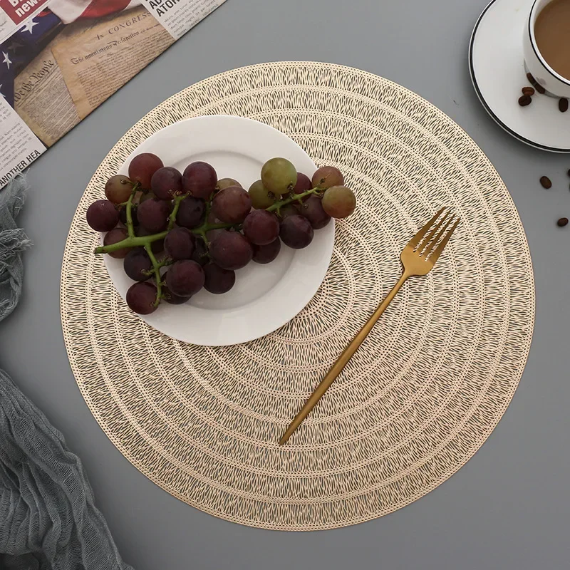 Creative Placemat Ins Style Nordic Anti-hot Circular Decoration Hollow Insulation Household Solid Color Hot Gold Table Mat