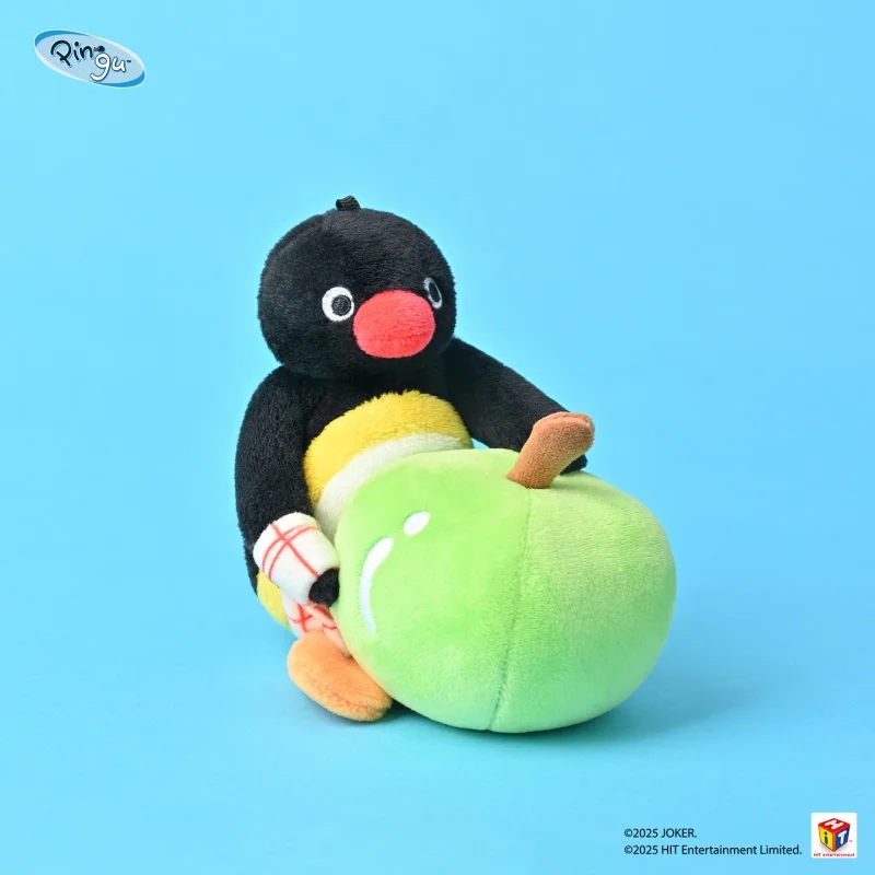 Novo genuíno pingu brinquedo de pelúcia pinguim criativo série frutas brinquedo pinguim brinquedo de pelúcia cereja escuta chaveiro de pelúcia presente crianças brinquedo