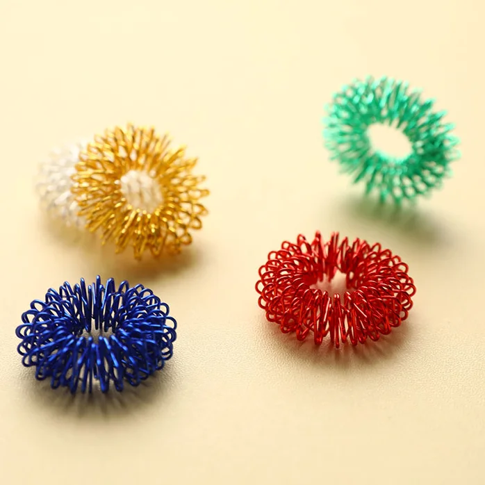 5Pcs Finger Acupressure Massage Rings Portable Hand Relax Massager Tool Home Finger Pain Relief Set