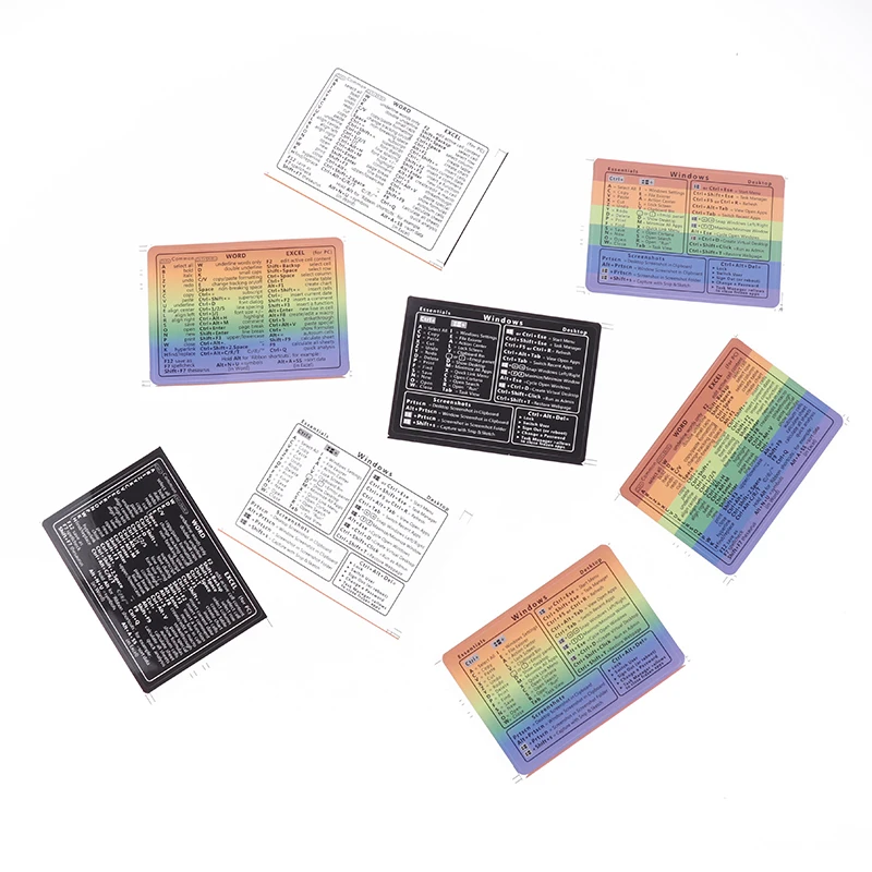 [ZY44] 2Pcs Windows/Word Reference Keyboard Computer Shortcut Adhesive Removable Stickers For Quick Reference Keyboard Guide