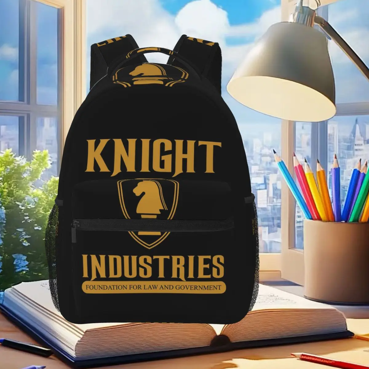 KITT Knight Rider Knight Industries Kitt David Hasslehoff Contemporary Backpack Student BookBag School Bag Shoulder Bags