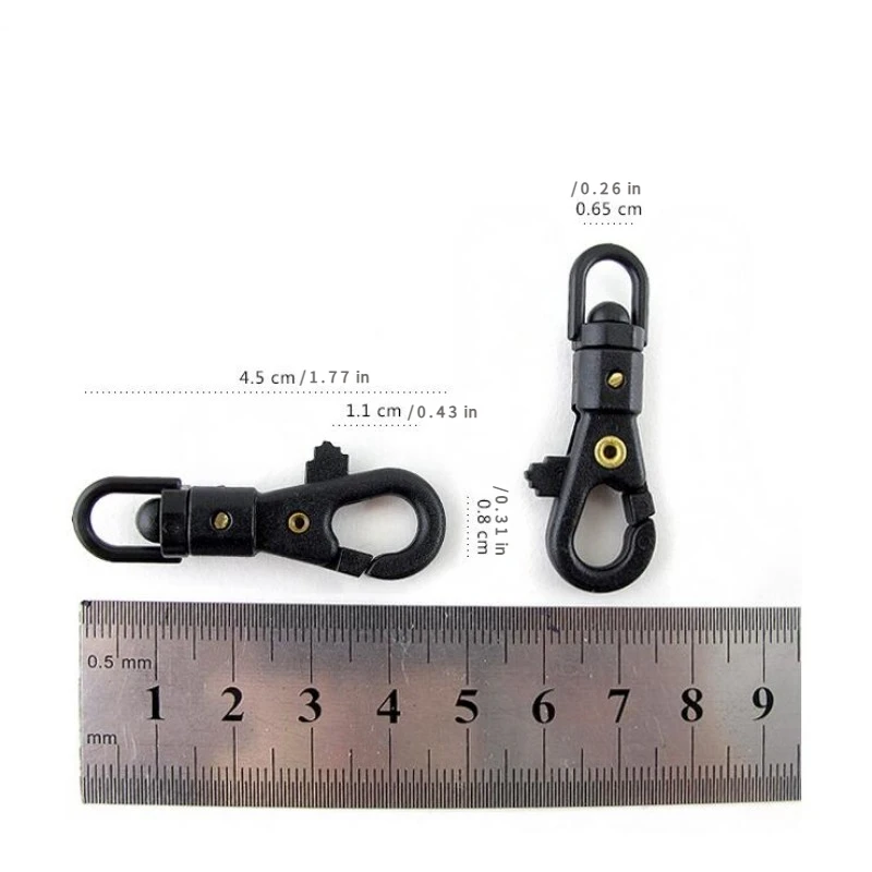 10PCS Quick Release Carabiners 60 Degree Swivel Military Keychain Clips Hanging Buckle Hooks Outdoor Tactics Mini Key Chain
