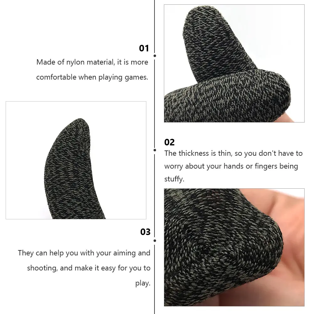 

20 Pcs Non-slip Finger Cots Mobile Phone Accessories Cell Touchscreen Elastic Sleeves for Gaming Gamer Profession