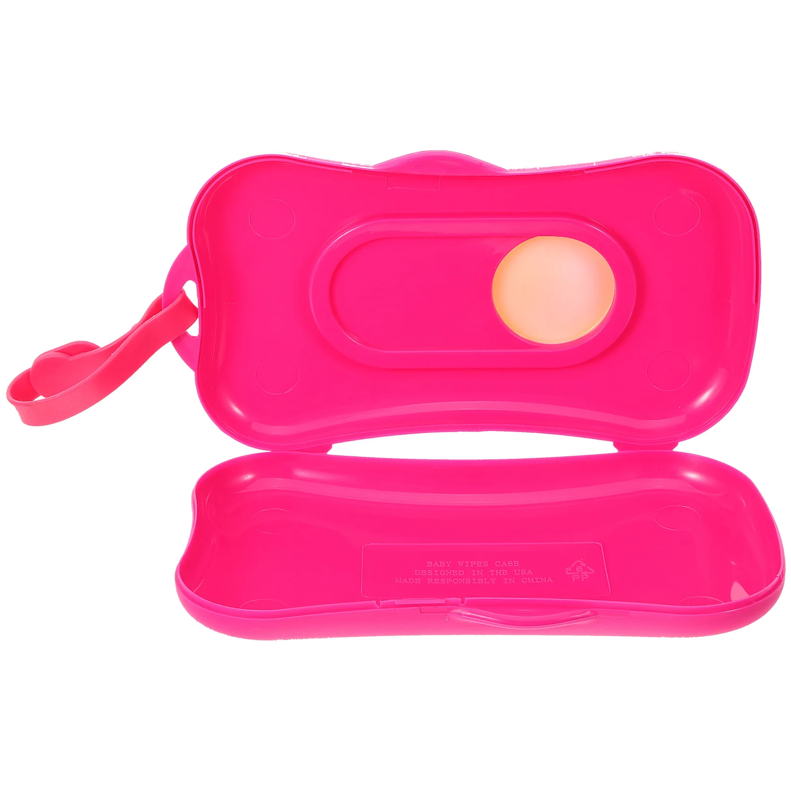 

Portable Wet Wipes Box for Baby Small Lightweight Travel Container Pink Color Reusable Plastic Case Holds Tissues Prevents Dirt