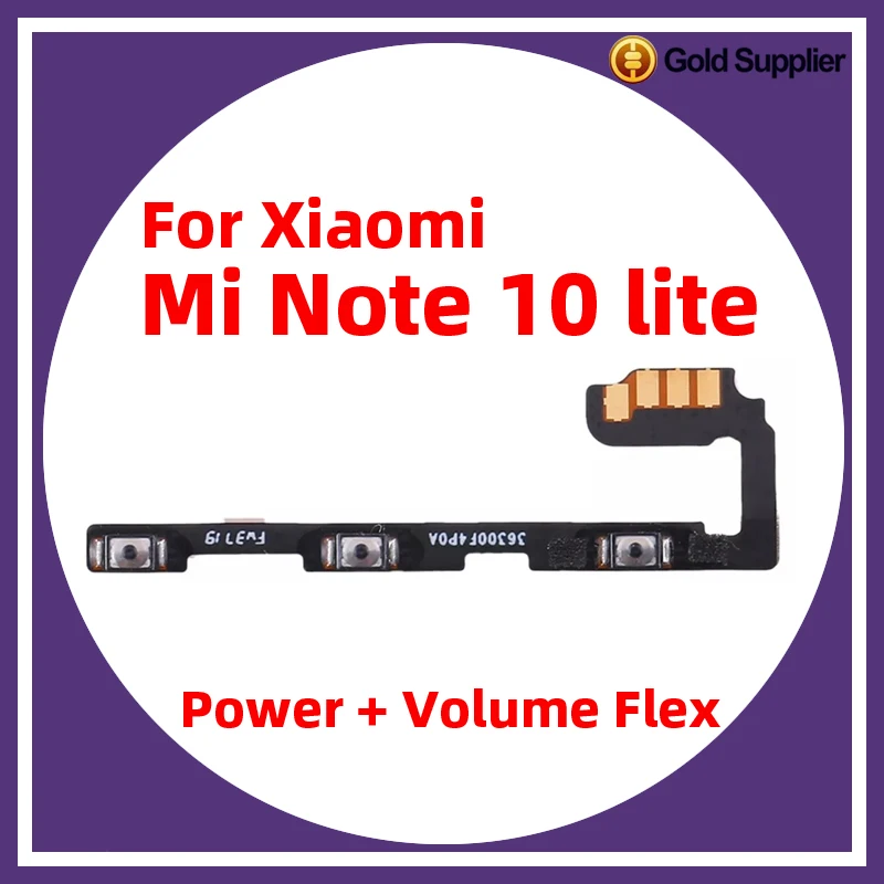 

For Xiaomi mi note 10 lite Power ON OFF Volume Camera Key Button Switch Flex Cable Replacement