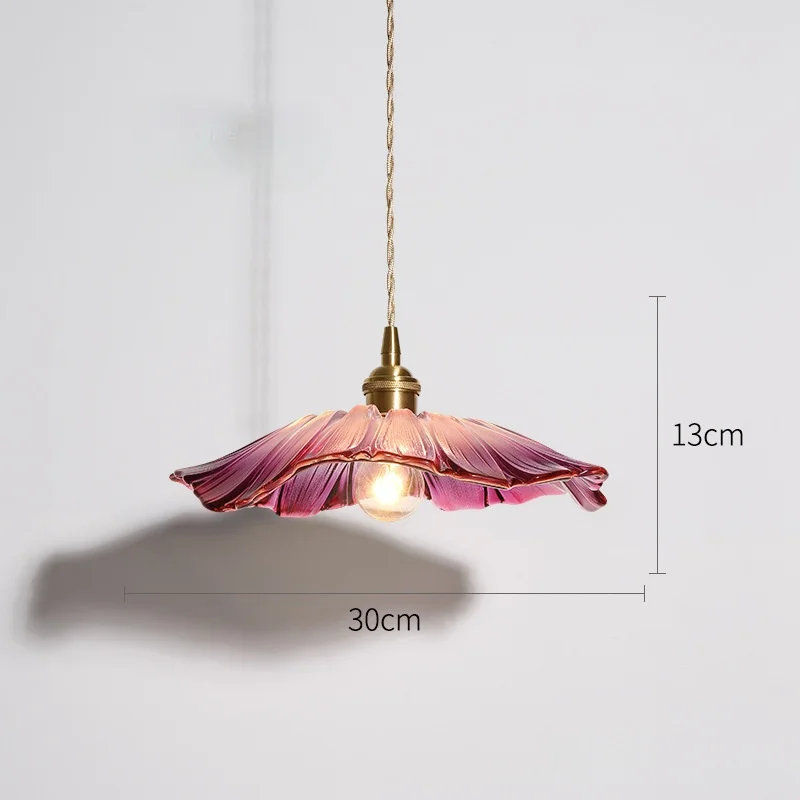 Flower Glass Hanging Lamps for Home Decoration, Modern Pendant Lights, Iluminação para sala de estar, Bedroom, Bedside Light Fixture, Indoor Shop