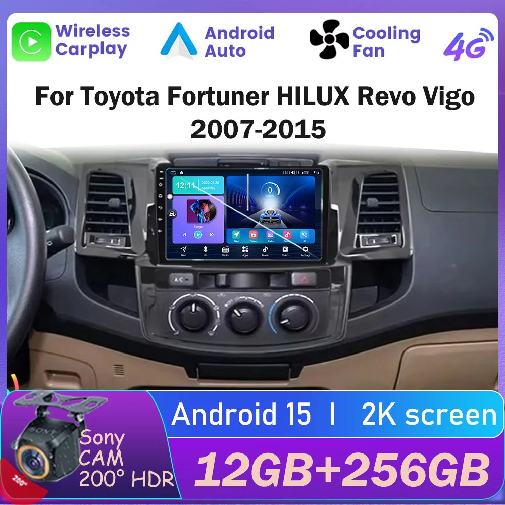 

Android 15 Multimedia Video Player For Toyota Fortuner HILUX Revo Vigo 2007-2015 Stereo GPS 2din Carplay Car Radio QLED Screen