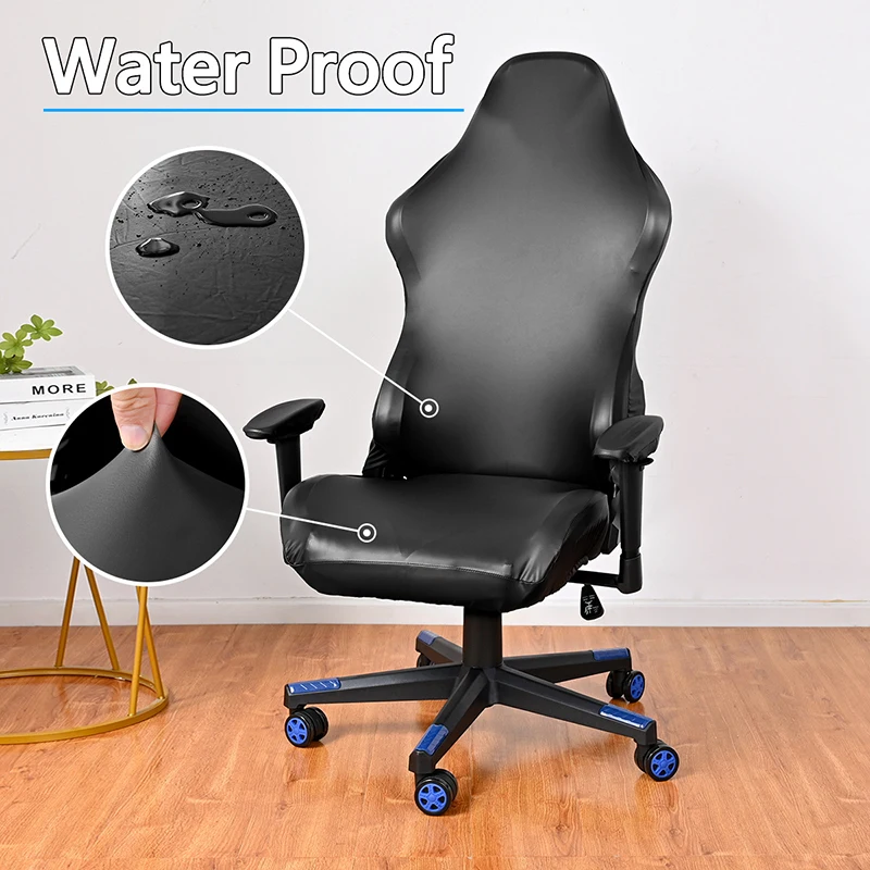 Elastic Waterproof PU Leather Computer Gaming Chair Covers Dustproof Pet Scratch Resistant Retractable Office Chair Cover