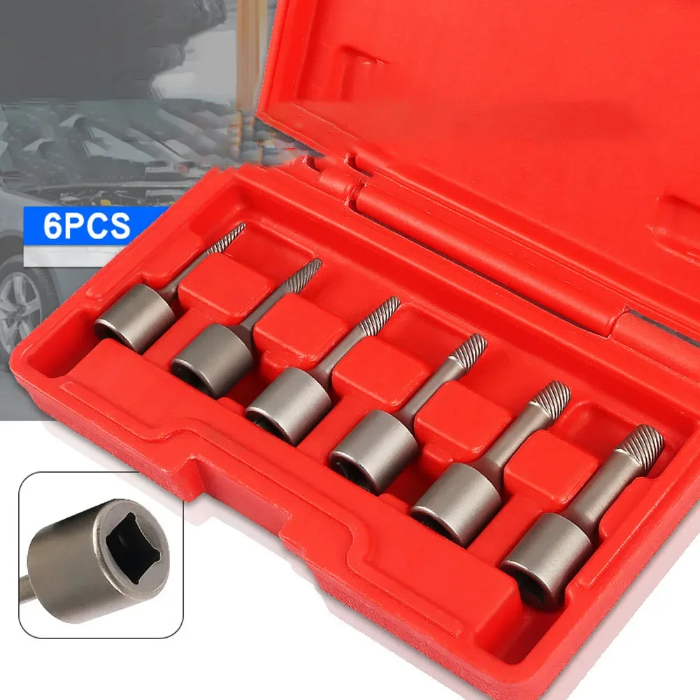 

6 шт. для комплекта ударных клиновых экстракторов для сломанных гаек, болтов и винтов, предназначенных для использования в ремонтах механических и автомобилях.