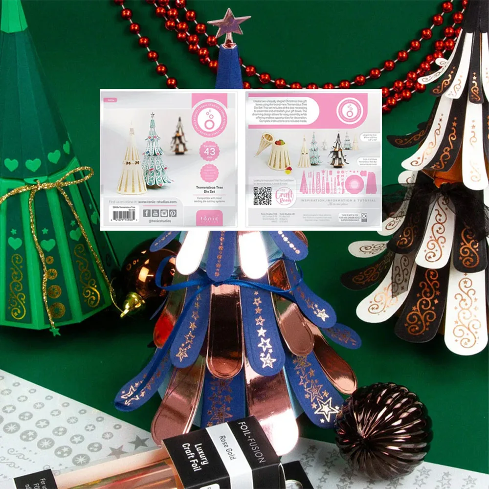 

Tremendous Tree Die Set Gift Box Cut Dies Embossing Molds DIY Scrapbooking Greeting Card New 2025 Christmas Metal Cutting Dies