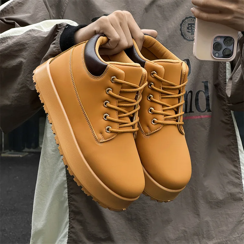 Fashionable Classic Men's Boots Trend Thick Sole Casual Men's Shoes Comfortable Breathable High-top Man's Shoes Botas Para Mujer