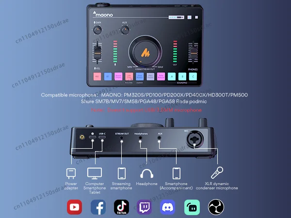 Audio Interface Mixer Professional Recording Studio Monitor Audio Interface Sound Card Live Stream External Sound Cards