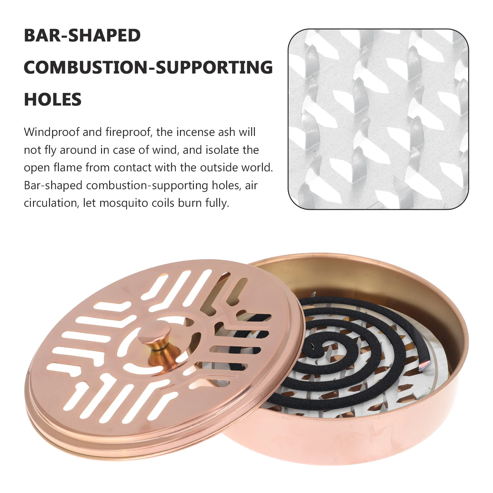 البعوض البخور لوحة حامل الفولاذ المقاوم للصدأ غطاء مجوف مقاومة للحريق المضادة للحرق الموقد للمنزل غرفة نوم فناء صندوق البخور