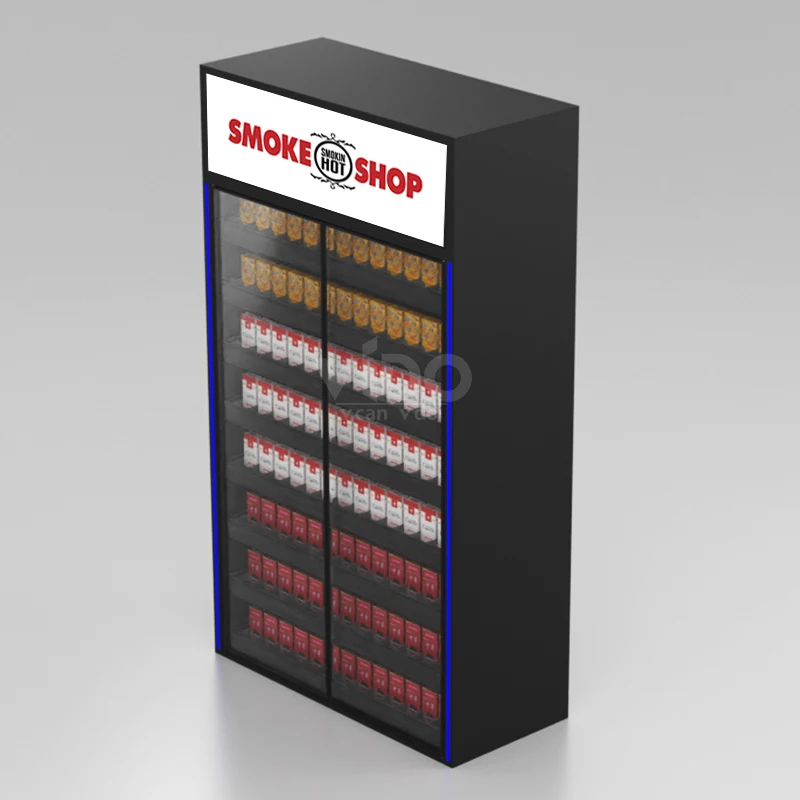 [Customized]Retail Store Metal Shelves Pusher Display Cabinet Smoking Shop Cigarettes Display Showcase Rac