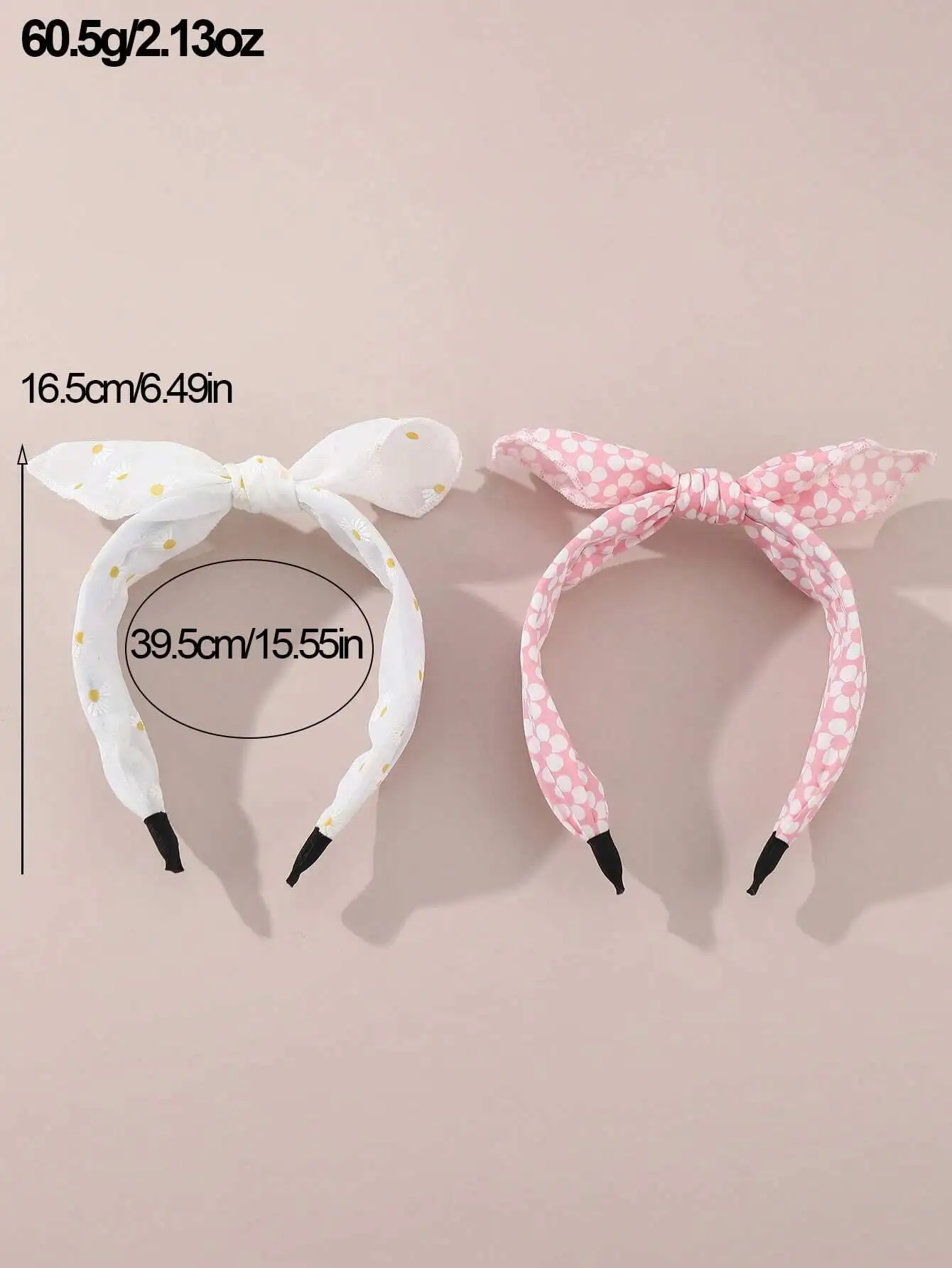 

2 шт. тканевые повязки на голову с кроличьими ушками и цветами для девочек