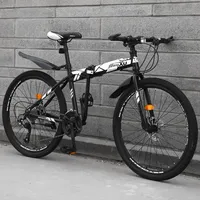 Folding Mountain Bikes Double Shock Absorption Bicycle 24/26 Inches Pupils Portable Men And Women Scooter