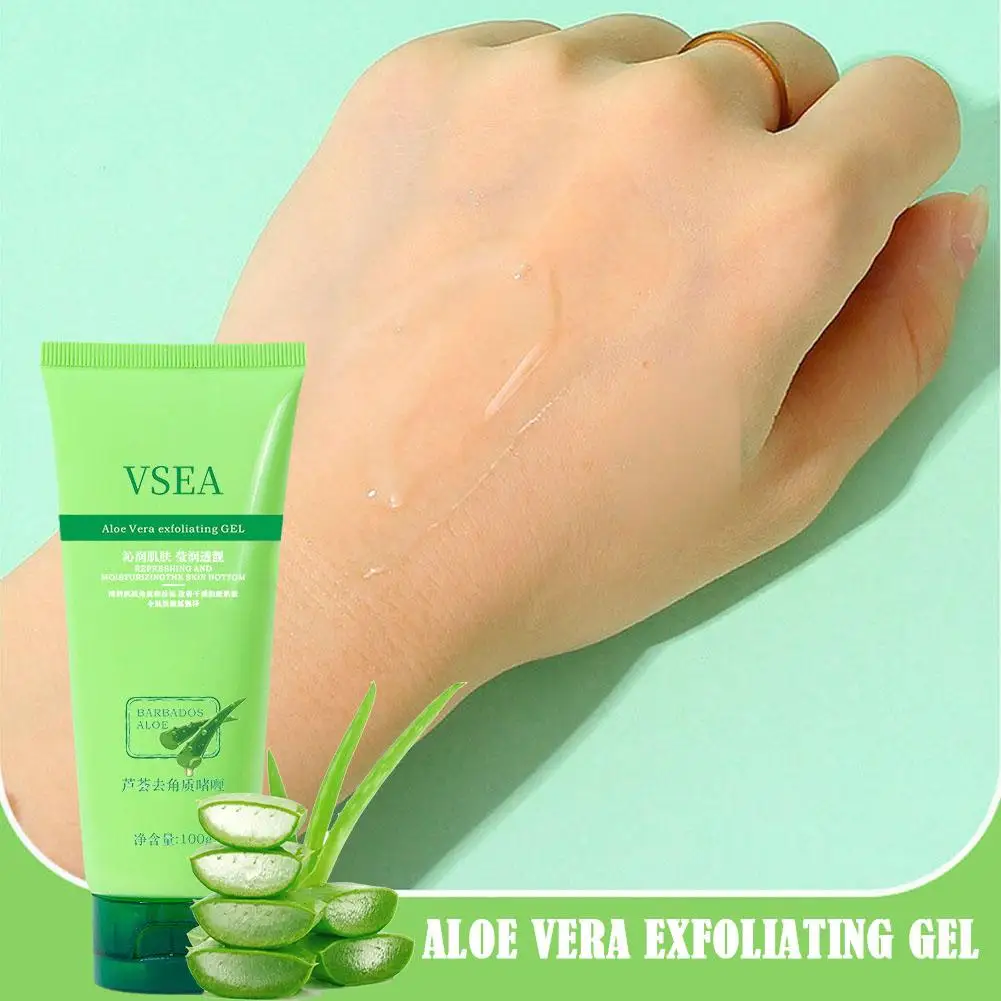 Aloe Vera Gel pengelupas kulit wajah, Gel Eksfoliasi Wajah produk pemutih minyak Kecantikan penyegar tubuh perawatan pelembab Q8U4