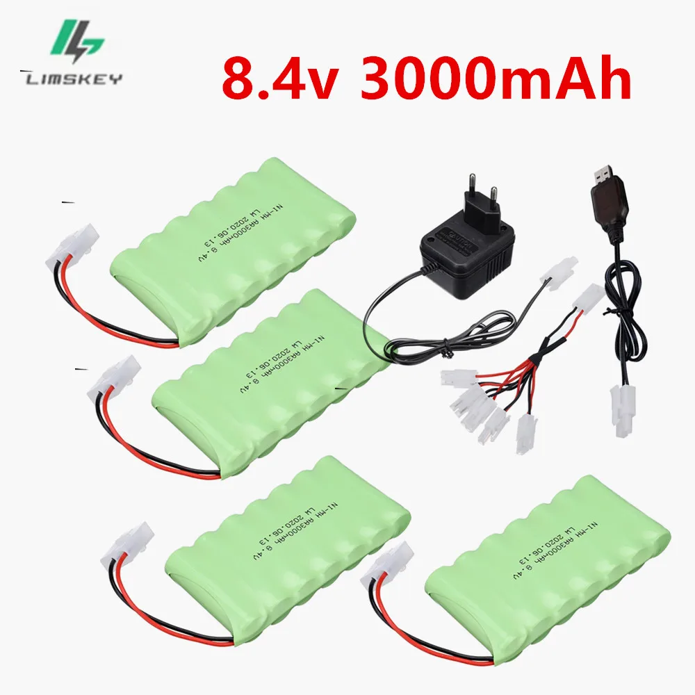 Nimh AA 8.4v 3000mAh Battery For Rc toys Cars Tanks Robots Gun Upgraded 2800mah Batteries Pack 8.4V Rechargeable Battery