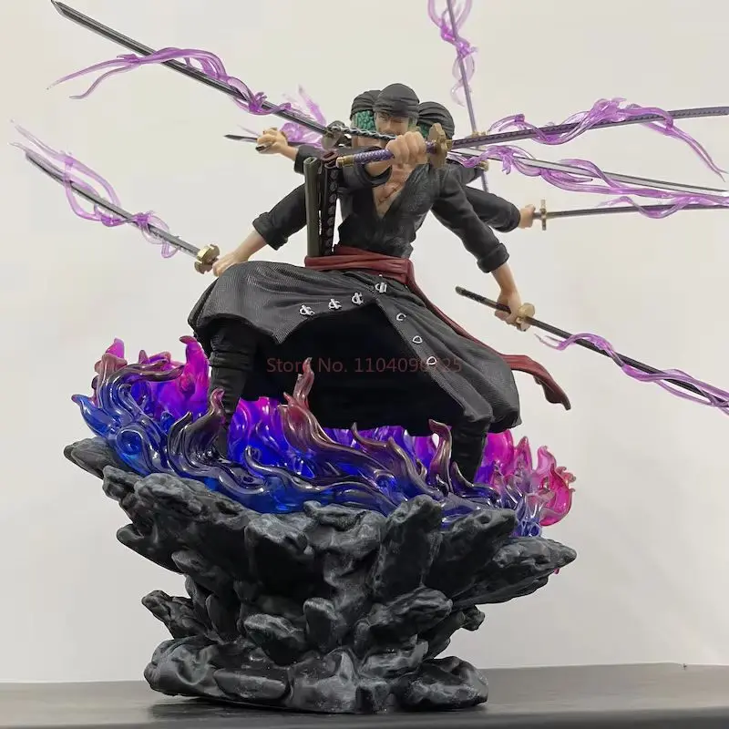 40CmอะนิเมะOne Piece ZoroรูปWano Onigashima 9 ดาบสไตล์Action Figurine PVCรูปปั้นสะสมของเล่นตกแต่งของขวัญ