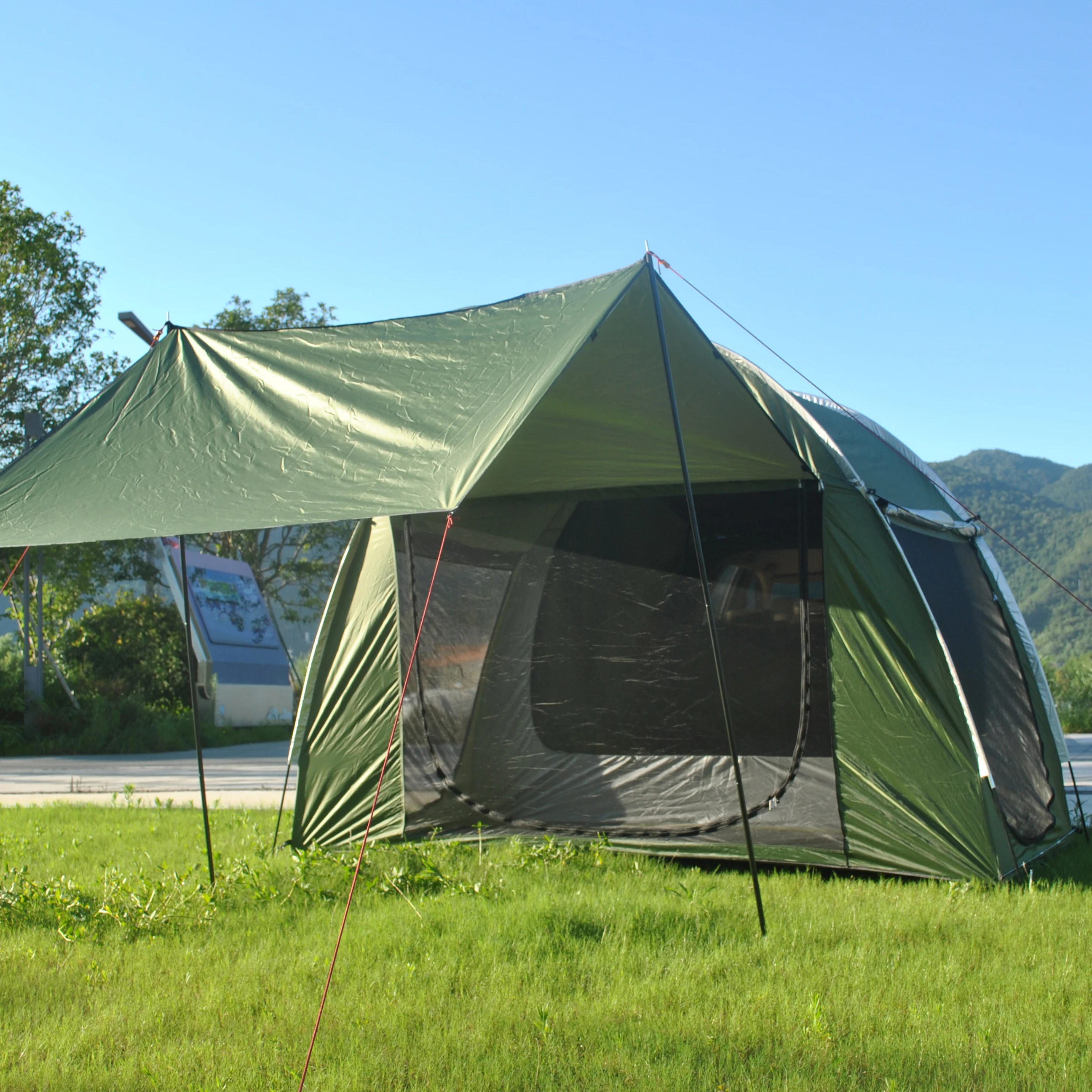 Car Rear Extension Tent, Self-Driving Tour, Wilderness SUV, Car Rear Tent with Anti-Mosquito Canopy,Trunk Bed Tent