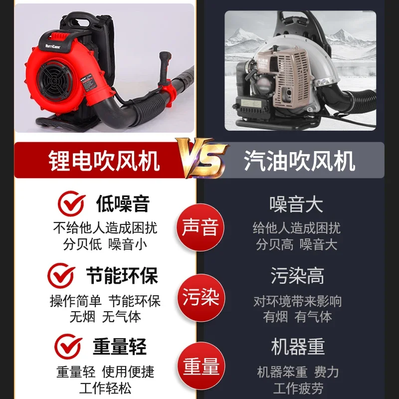 Lithium Battery Hair Dryer Charging Dynamic Blowing Leaf Machine Snow Blower Dust Collector for Home Garden Use
