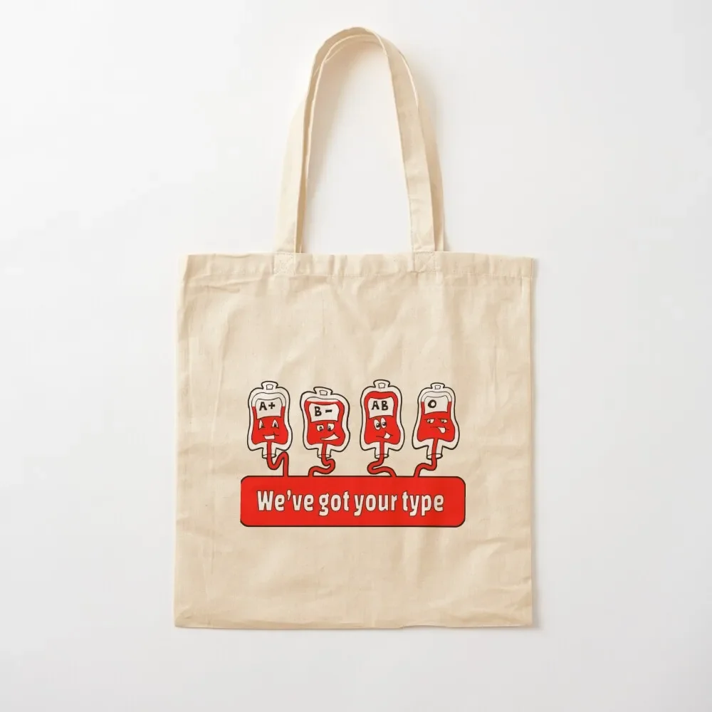 Blood Bank Type Tote Bag cloth bag woman Reusable bags bags woman 2025 Tote Bag