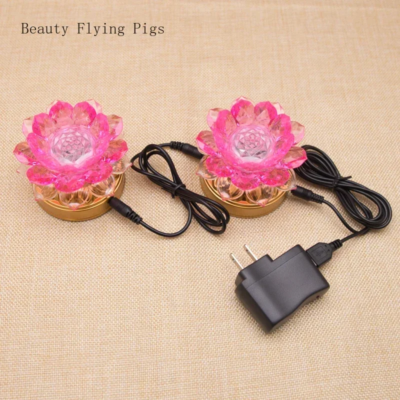 2PCS/LOT Plastic Simulated Candlestick Like A Lotus Flower Pray for Peace and Blessings Buddhist Tools Living Room Decor Gift