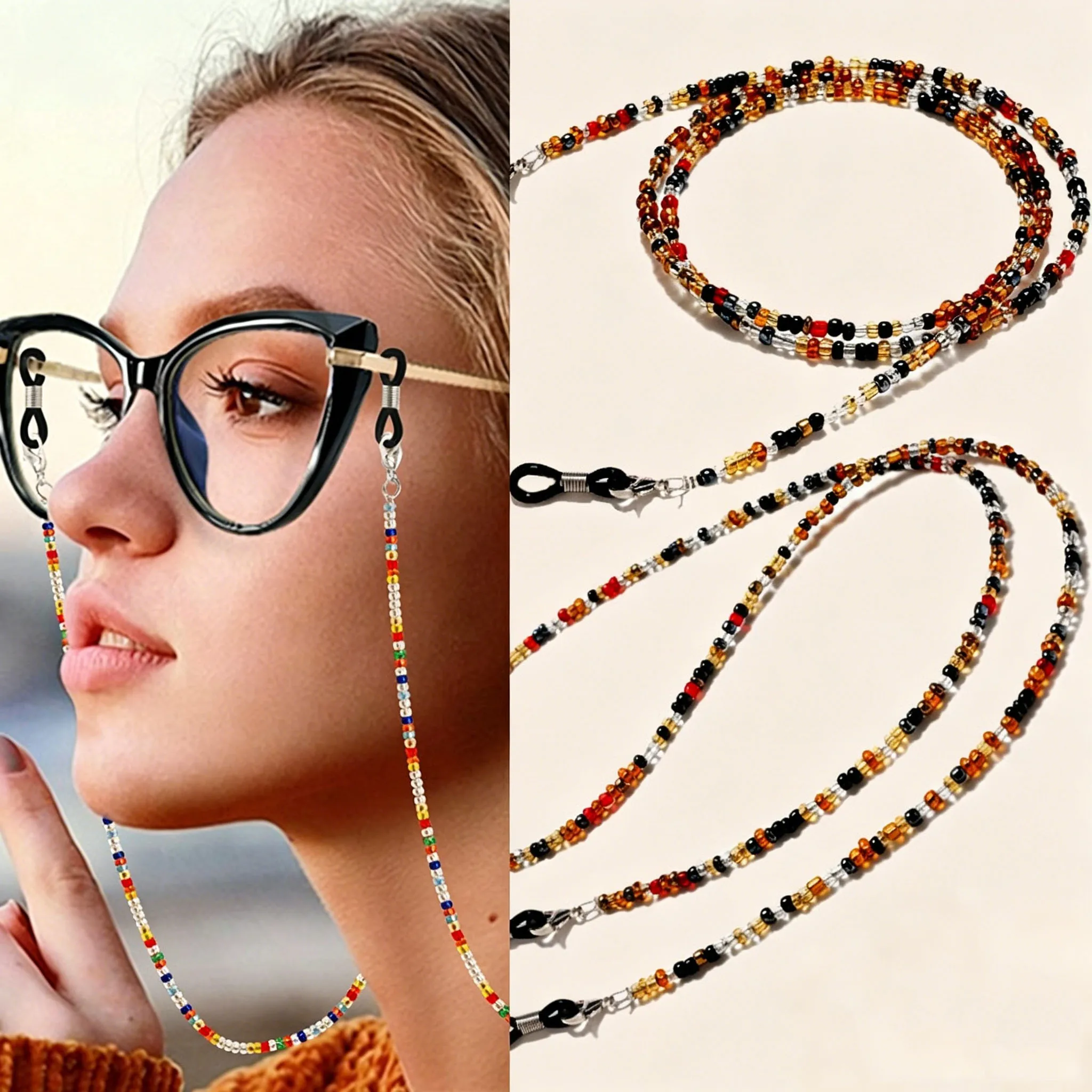 1PC Sun glasses chains for women, crystal chains with acrylic pearls, crystal cables, wholesale fashion jewelry ﻿