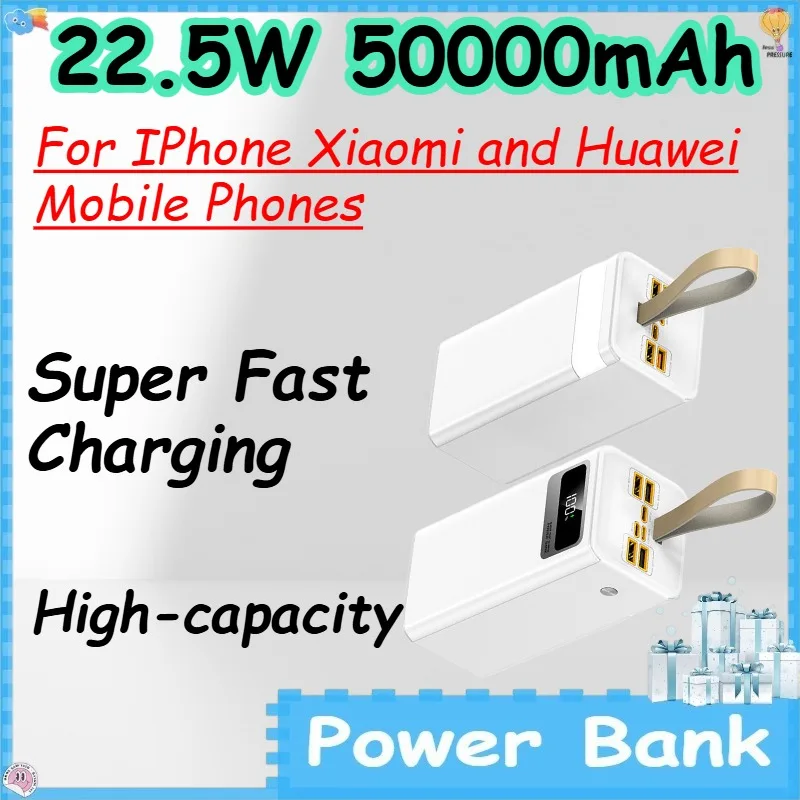 

22.5W 50000mAh High-capacity Power Bank for IPhone Xiaomi and Huawei Mobile Phones Super Fast Charging PowerBank