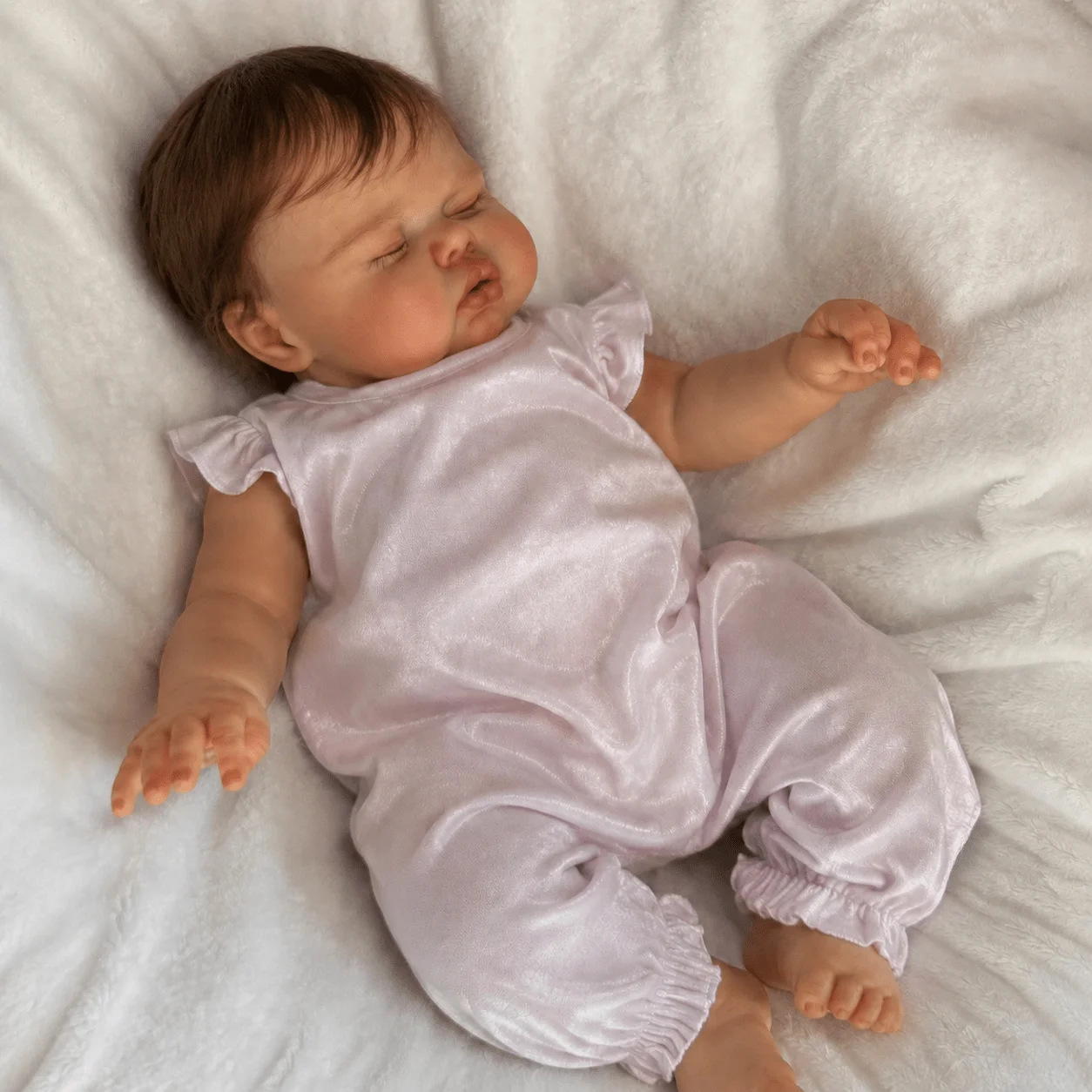 BZDOLL Fat Babies Reborn Baby Cloth Body Doll, 50 CM Asleep Realistic Lifelike Toy for Little Kids, Handmade Birthday Gift