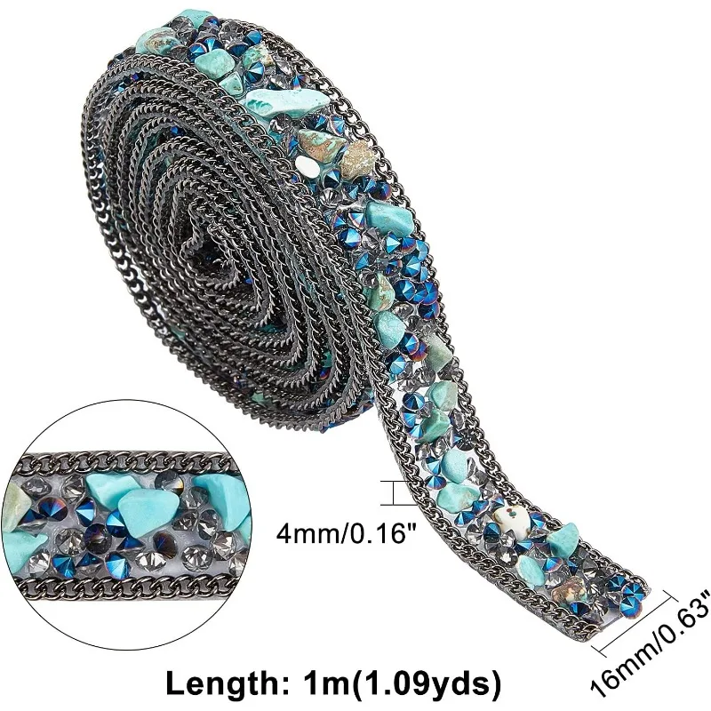 Crystal Rhinestone Ribbon 1 Yard 0.6 Inch Diamond Sparkling Bling Ribbons Rhinestone Ribbon for DIY Wedding Bridal Dress Shoes