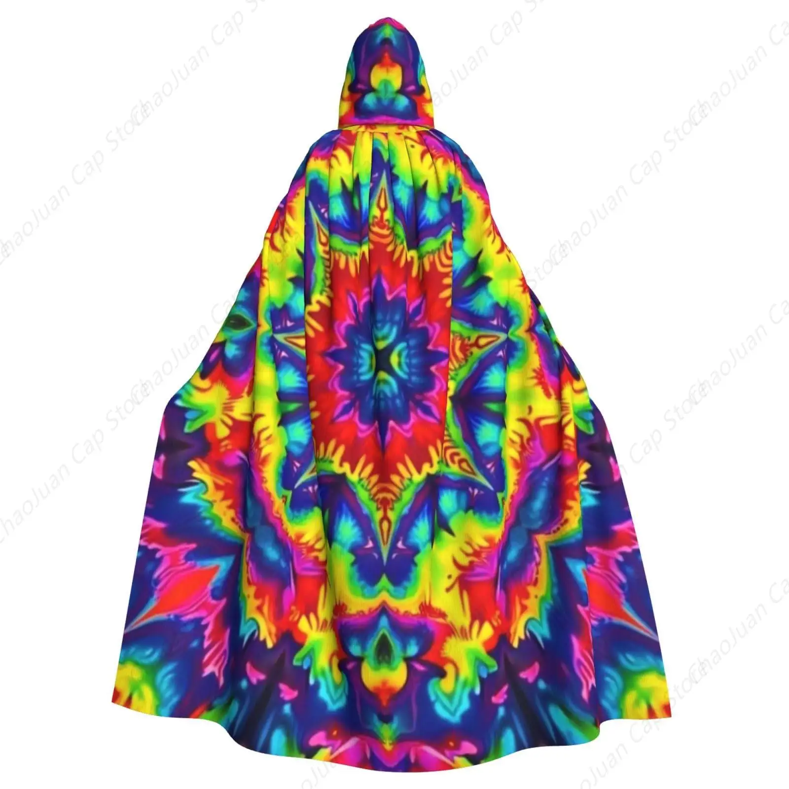 

Женская накидка с капюшоном в полный рост на Хэллоуин, совместимая с костюмами Tie Dye Perfection, праздничная накидка для взрослых