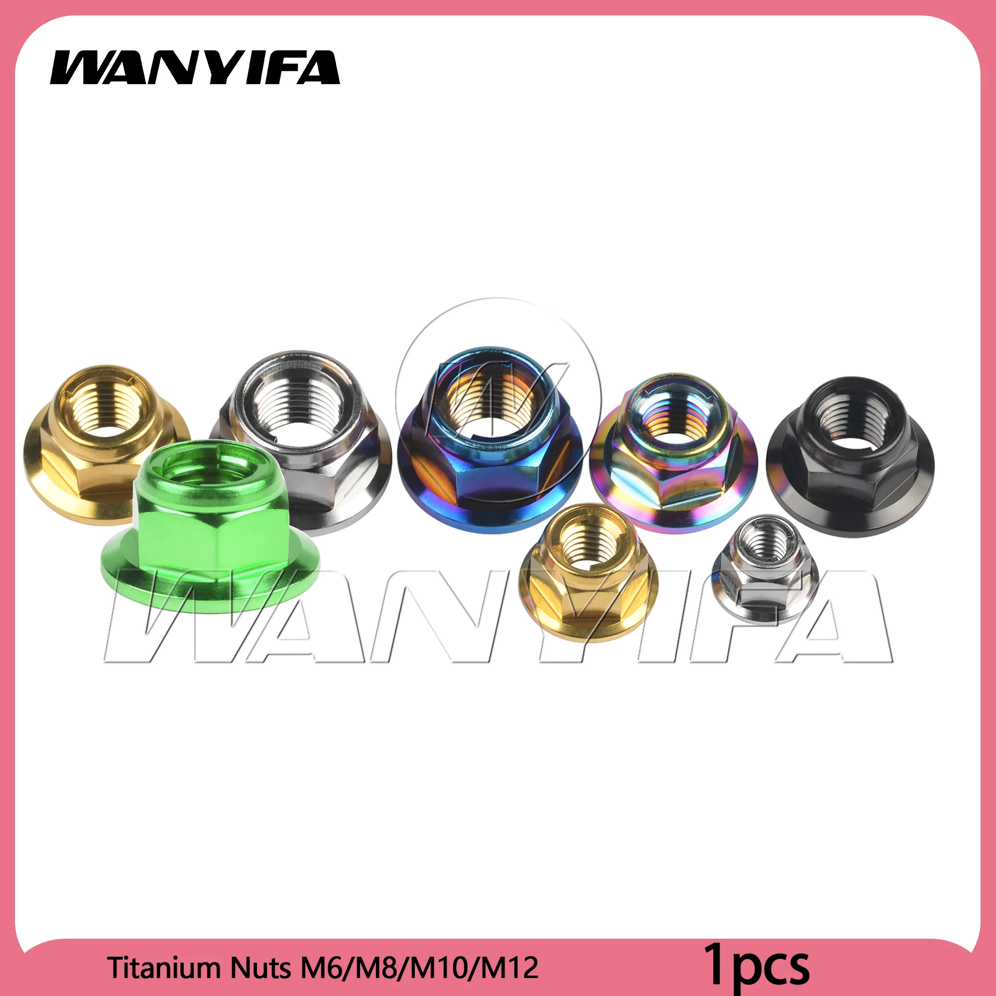 

Wanyifa Titanium Nut M6/M8/M10/M12 Flange Metal Lock Nuts for Motorcycle Car Fasteners