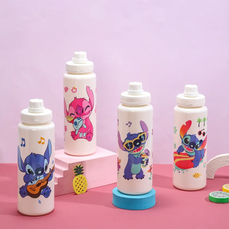 

Stiddy Cartoon Plastic Cup - Large Capacity Student Real Color Water Bottle with Handle - Portable Large Capacity Bottle