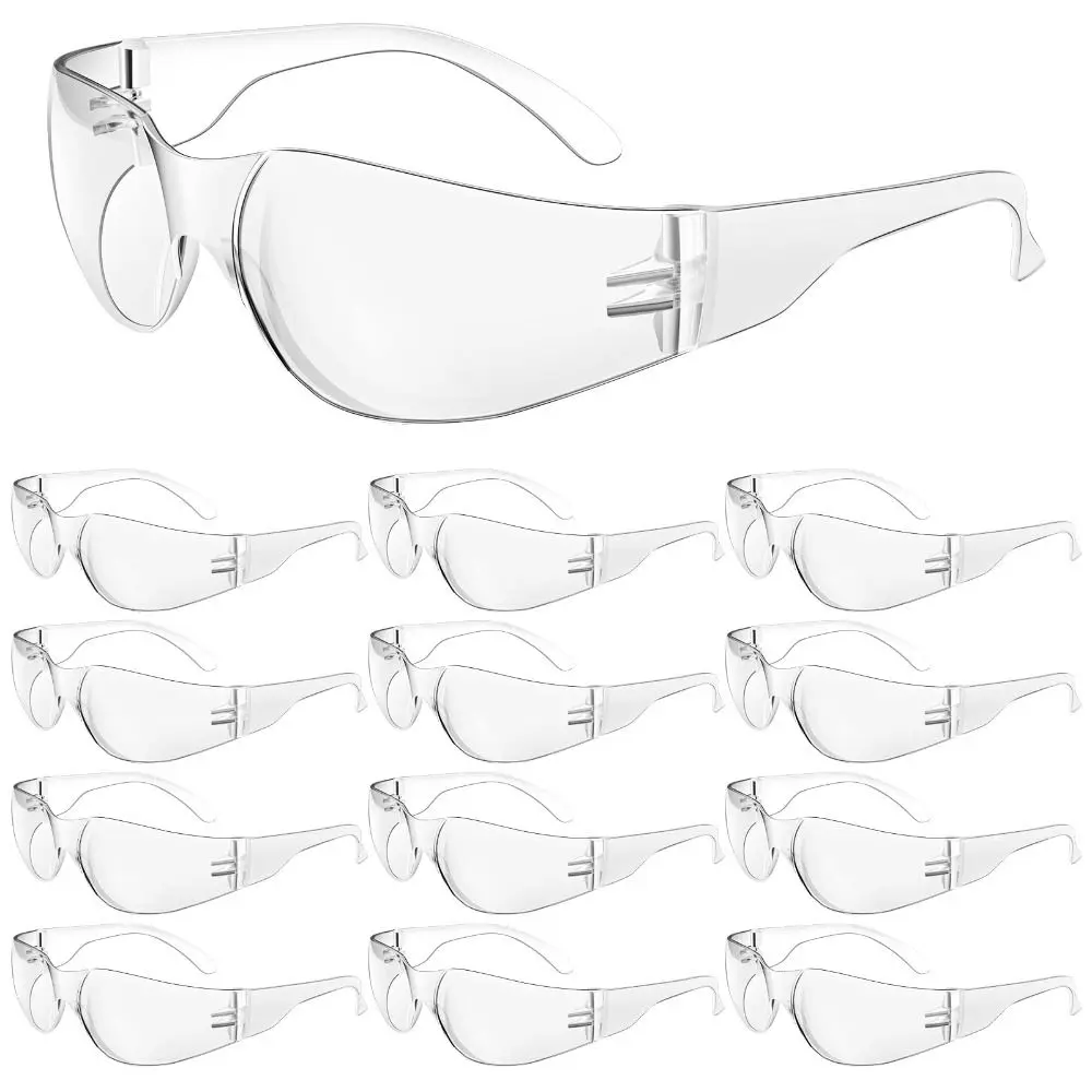 Clear Scratch & Impact Resistant Eye Protection Safety Glasses Protective Eyewear for Men Women for Work, Lab(10pcs)