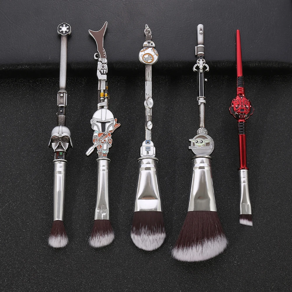 5pcs The Mandalorian Makeup Brush Star Wars Darth Vader Yoda Baby Foundation Powder Mixing Powder Eyeshadow Cosmetic Brush