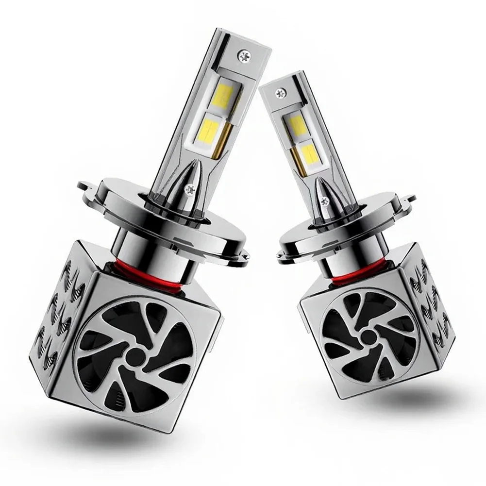 2PCS H11/H9/H8 Light Bulbs With High-speed Cooling Fan And Canbus System High And Low Beam Headlights 48000lm 6000K Cool White ﻿