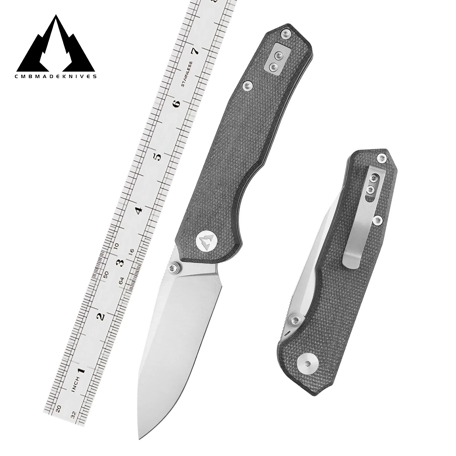 

CMBMADEKNIVES Explorer Micarta Handle 14C28N Steel Blade Pocket Folding Tactical Survival Camping Outdoors Knife EDC CMB-18C