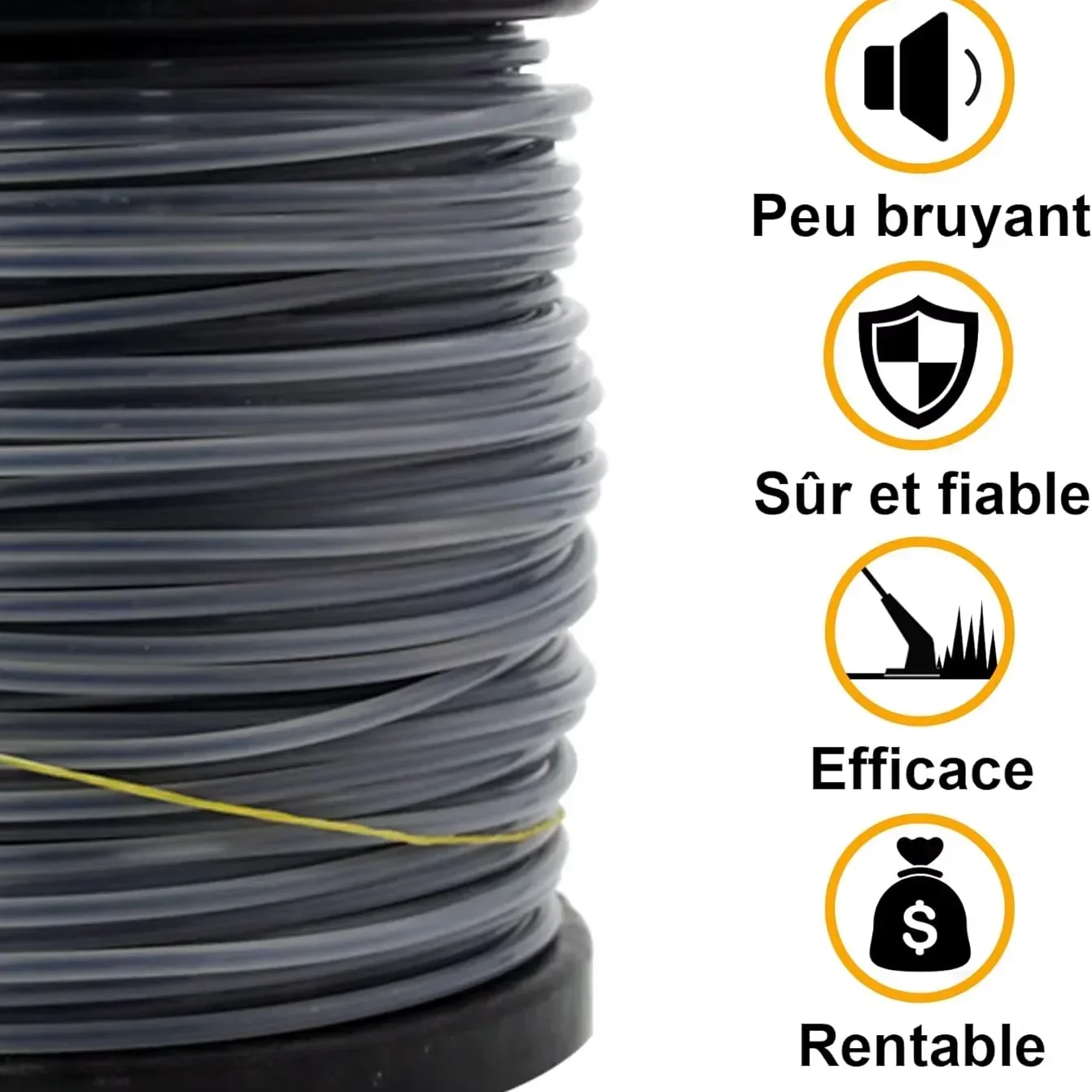 2.7mm*100M Nylon Strimmer Line Brush Cutter Rope Strimmer Line Round Graphite Filling Cord Wire String For Grass Trimmer