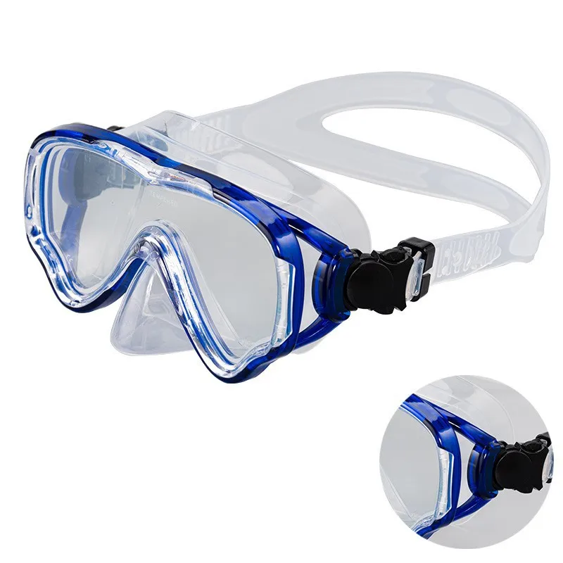 

New Full Dry Diving Goggles Children's Tempered Glass Anti-Fog Snorkeling Mask Comfortable Convenient Silicone Swimming Gearprom