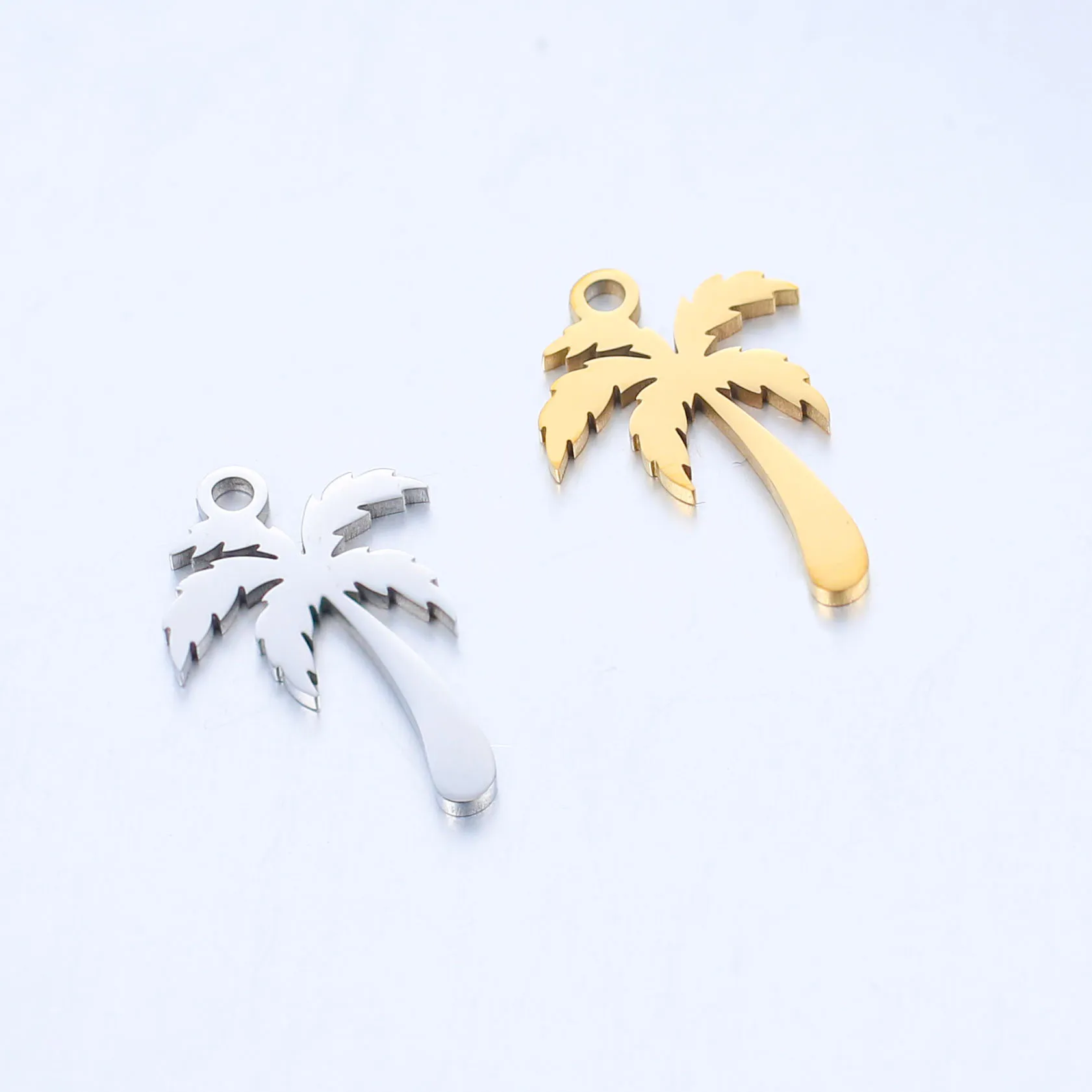 DOOYIO 5 pièces/lot pendentifs à breloque palmiers de noix de coco en acier inoxydable pour la fabrication de bijoux à bricoler soi-même colliers pendentifs accessoires