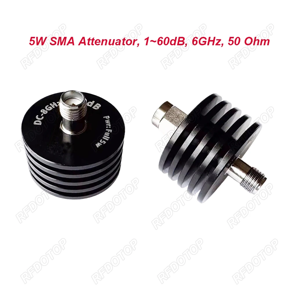 Attenuatore Rf 5W Dc-6.0Ghz Sma Maschio A Sma Femmina Attenuatore 1~60Db Connettori Fissi Sma Acciaio Inossidabile 304 50 Ohm