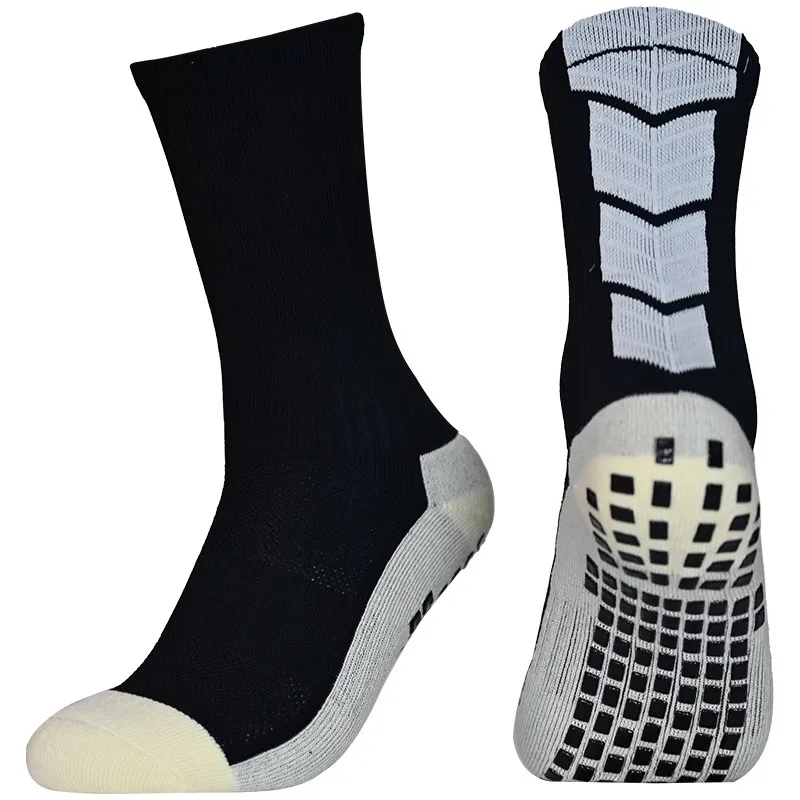 High Quality Anti Slip Soccer Socks Adults Kids Non Slip Suction Grip Socks Sport Football Baseball Towel Bottom Mid Tube Socks