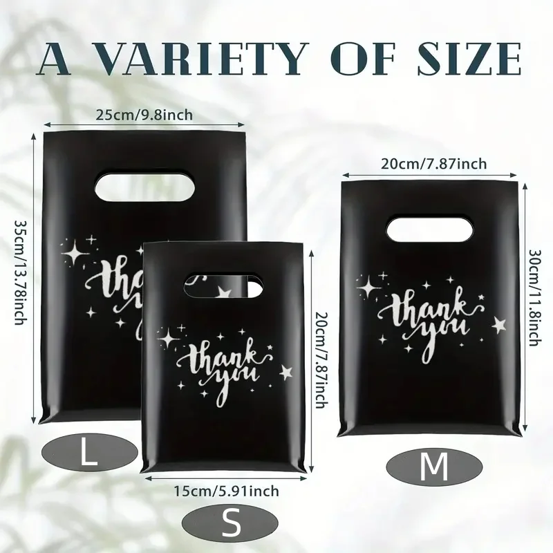 

50/100pcs various sizes reinforced plastic gift bag, multi-functional pearlescent tote bag for wedding, birthday, bridal gift