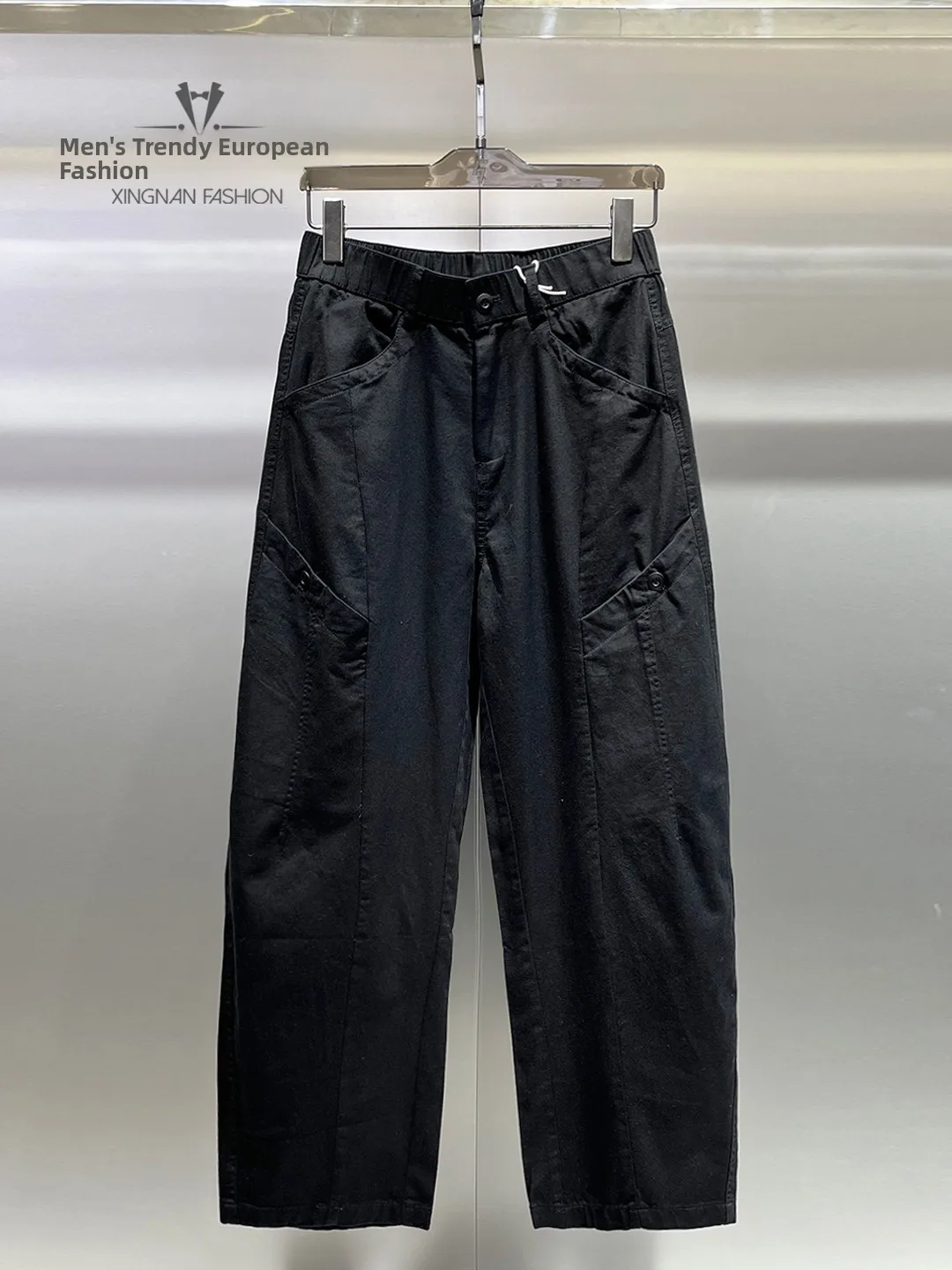 

Мужские повседневные брюки прямого кроя, свободные, широкие, длинные, из хлопка и полиэстера, для города, весна-лето, модные, с 3D-пошивом