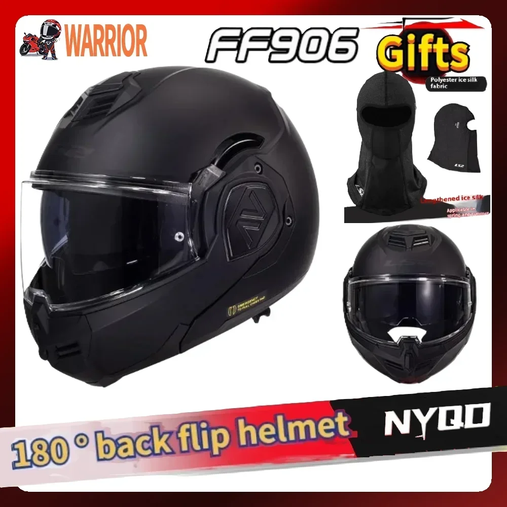 Original LS2 FF906 New Advant Full Face 180 Degree Rear Flip Up Motorcycle Modular Double Visor Lens Helmets Men Women Universal